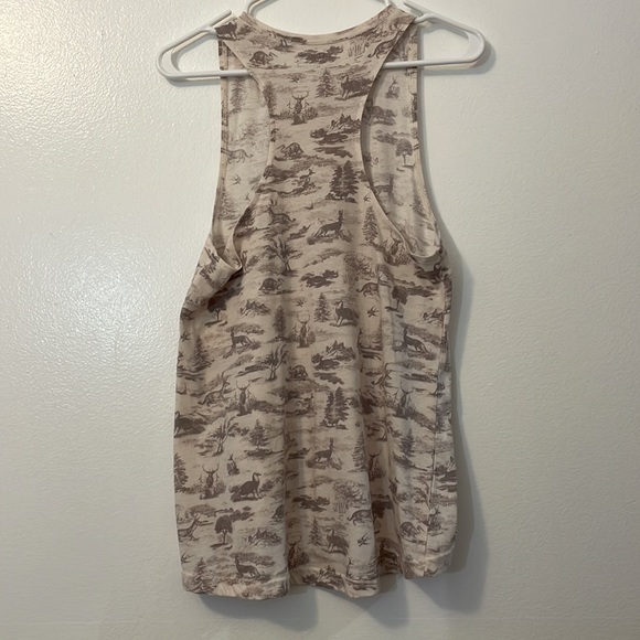 Dakine tank top medium white with brown animal print wildlife - Picture 3 of 6